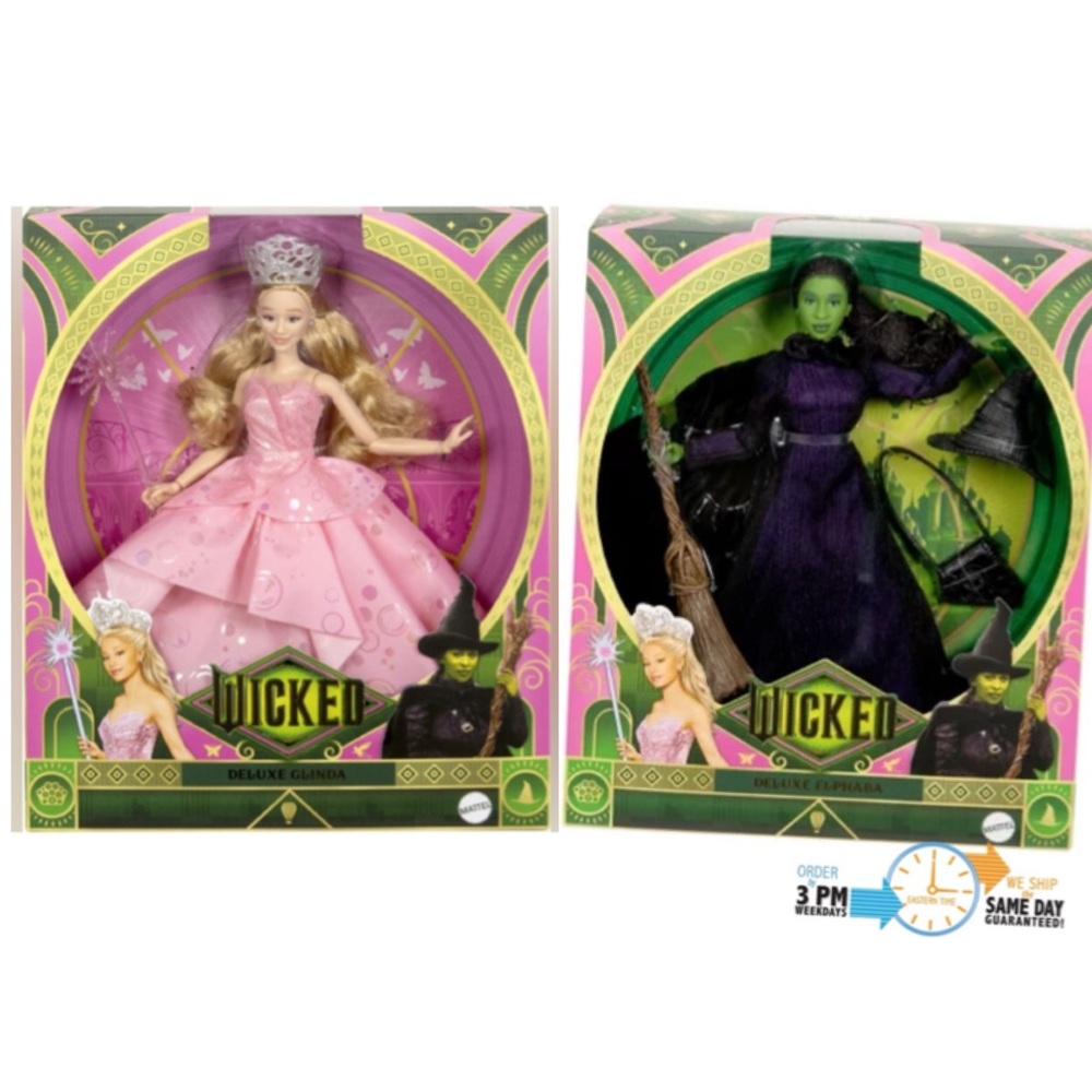 Wicked collectible deluxe doll bundle Glinda and Elphaba set of 2 dolls NEW